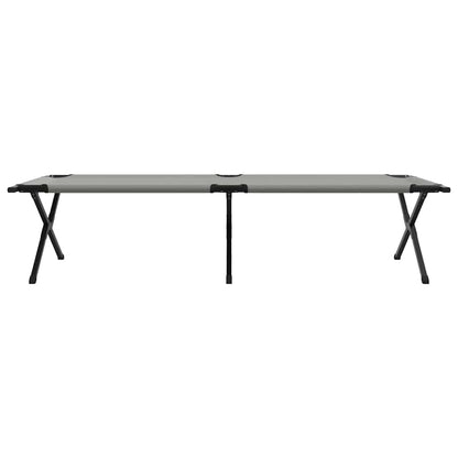 vidaXL Folding Camping Bed 2 pcs Grey 210 x 80 x 46 cm Oxford fabric