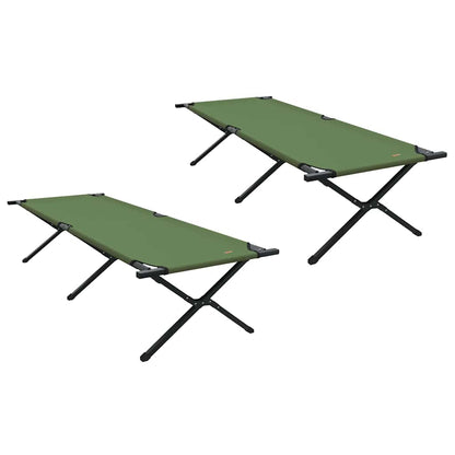 vidaXL Folding Camping Bed 2 pcs Green 210 x 80 x 46 cm Oxford fabric