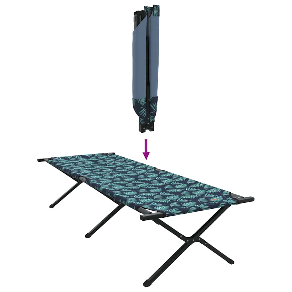 vidaXL Folding Camping Bed 2 pcs Forest 210 x 80 x 46 cm Oxford fabric
