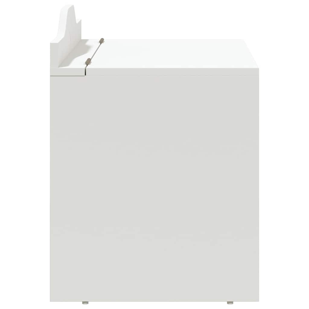 vidaXL Box with Storage and Chalkboard Front with Storage ROROS White