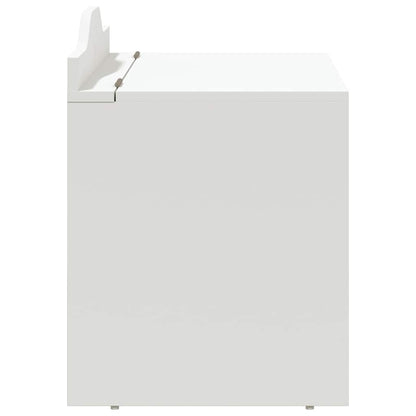 vidaXL Box with Storage and Chalkboard Front with Storage ROROS White