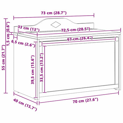 vidaXL Box with Storage and Chalkboard Front with Storage ROROS White