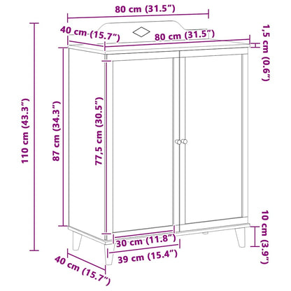 vidaXL Cabinet with Two Doors and Chalkboard Front ROROS White