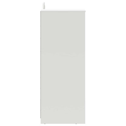 vidaXL Desk with Open Storage and Chalkboard with Shelf ROROS White