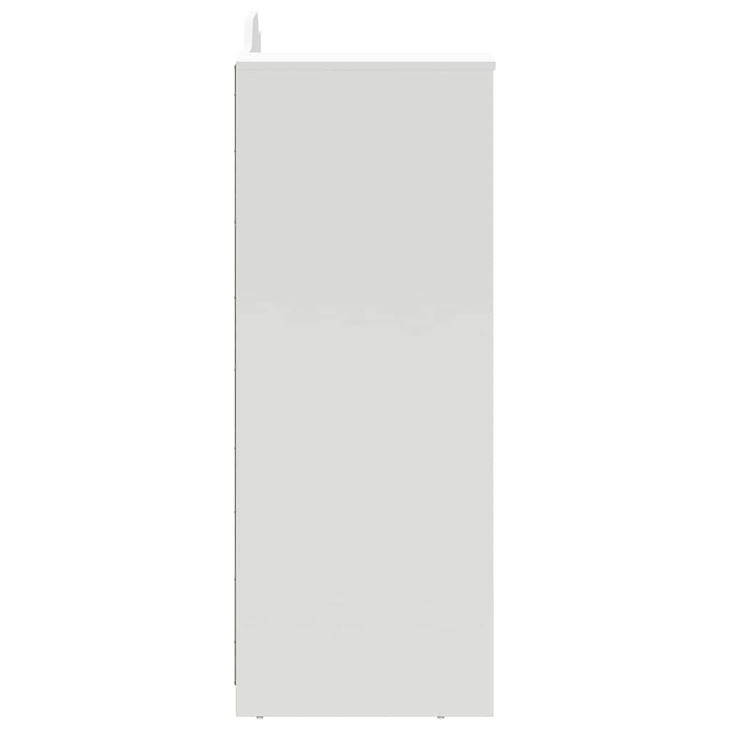 vidaXL Desk with Open Storage and Chalkboard ROROS White and Grey
