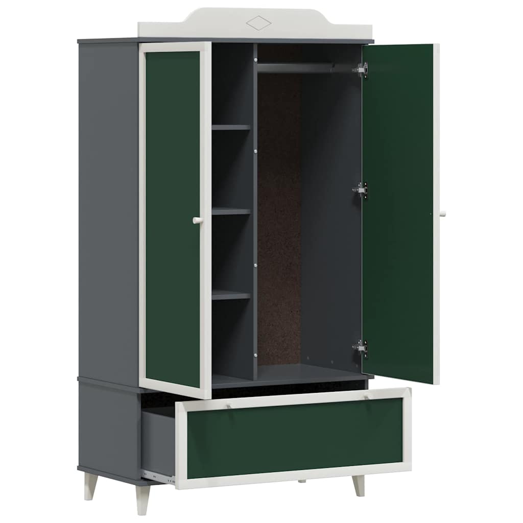 vidaXL Chalkboard Wardrobe ROROS Grey and White 90 x 45 x 165 cm