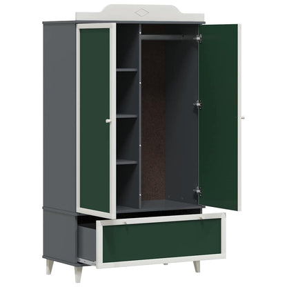 vidaXL Chalkboard Wardrobe ROROS Grey and White 90 x 45 x 165 cm