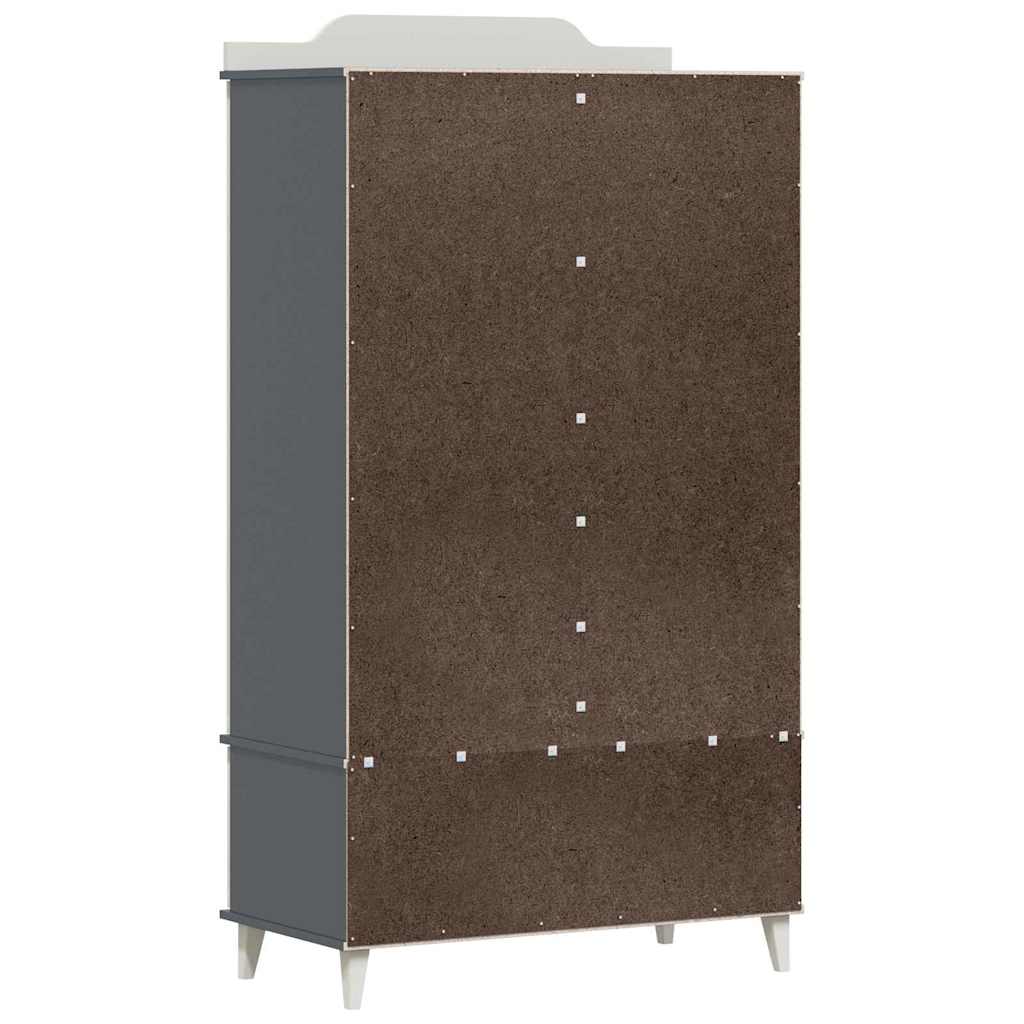 vidaXL Chalkboard Wardrobe ROROS Grey and White 90 x 45 x 165 cm