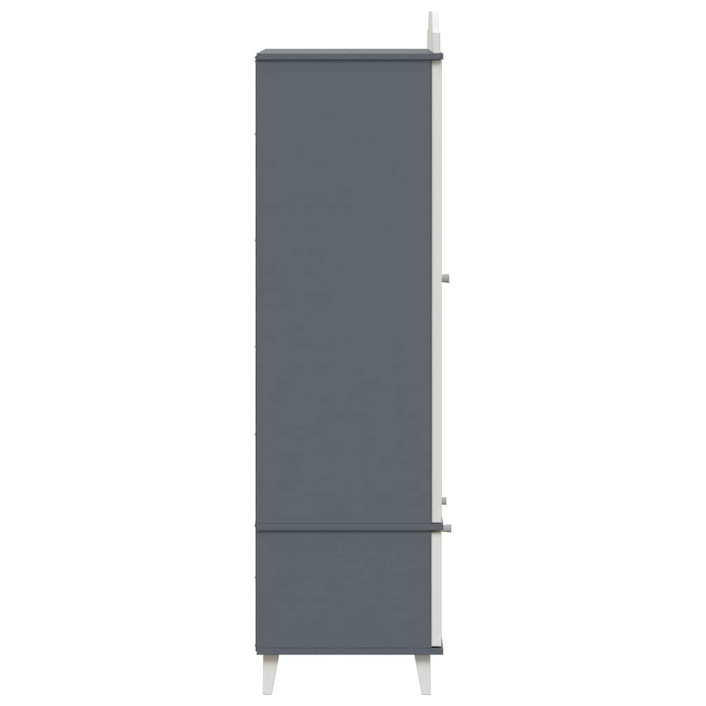 vidaXL Chalkboard Wardrobe ROROS Grey and White 90 x 45 x 165 cm