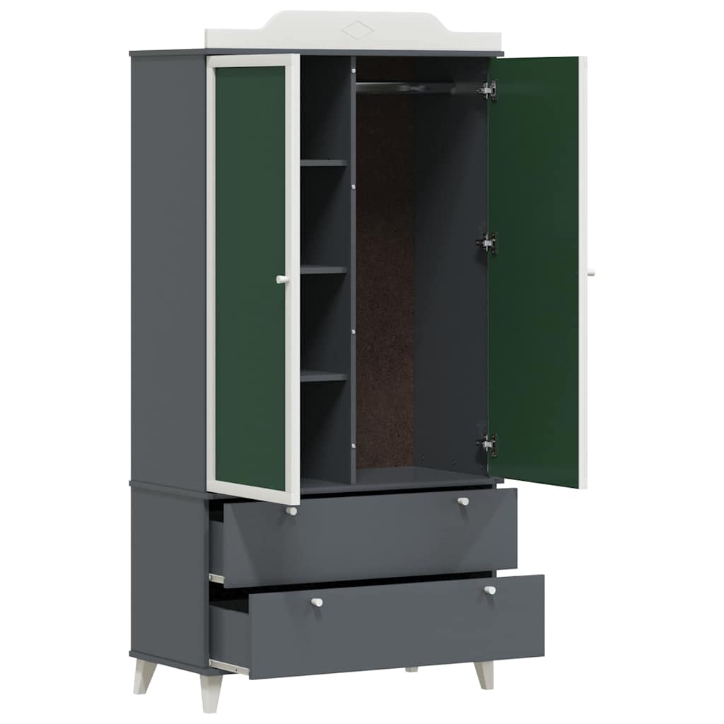 vidaXL Chalkboard Wardrobe ROROS Grey and White 90 x 45 x 180 cm
