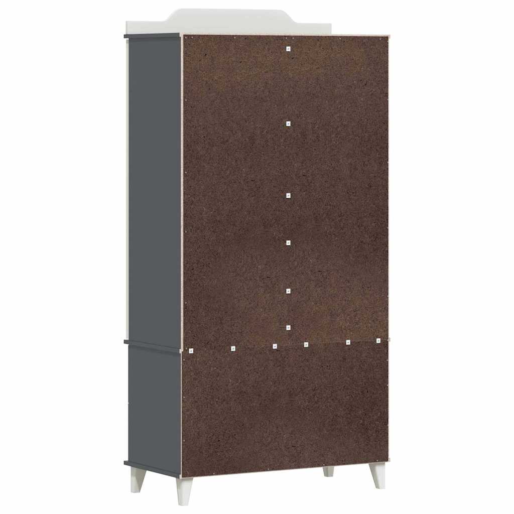 vidaXL Chalkboard Wardrobe ROROS Grey and White 90 x 45 x 180 cm