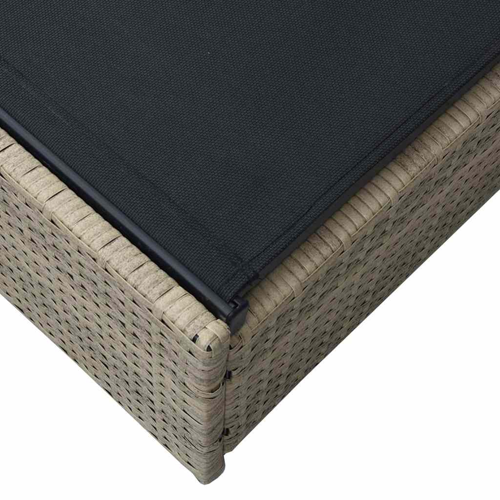 vidaXL Sun Lounger Reclining Beige 200.5 x 70 x 75 cm Poly Rattan