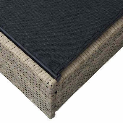 vidaXL Sun Lounger Reclining Beige 200.5 x 70 x 75 cm Poly Rattan