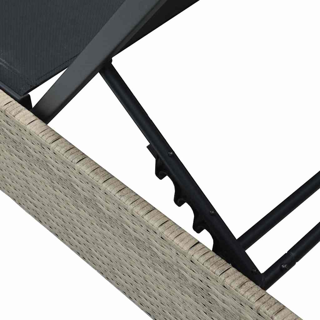 vidaXL Sun Lounger Reclining Beige 200.5 x 70 x 75 cm Poly Rattan