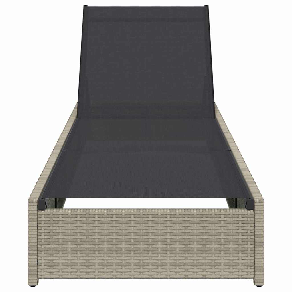 vidaXL Sun Lounger Reclining Beige 200.5 x 70 x 75 cm Poly Rattan