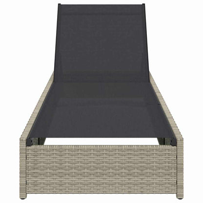 vidaXL Sun Lounger Reclining Beige 200.5 x 70 x 75 cm Poly Rattan