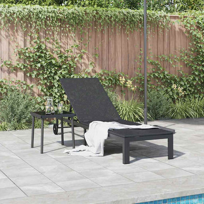vidaXL Sunbed Poly Rattan Black