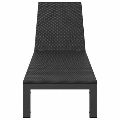 vidaXL Sunbed Poly Rattan Black