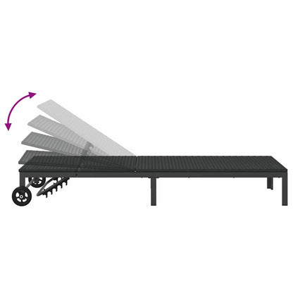 vidaXL Sunbed Poly Rattan Black