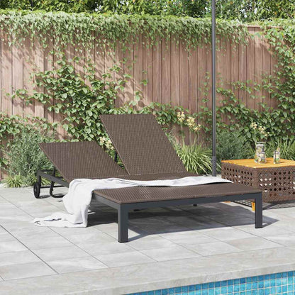 vidaXL Sunbed Brown 206 x 115 x 75 cm Poly Rattan