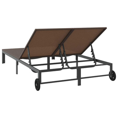 vidaXL Sunbed Brown 206 x 115 x 75 cm Poly Rattan