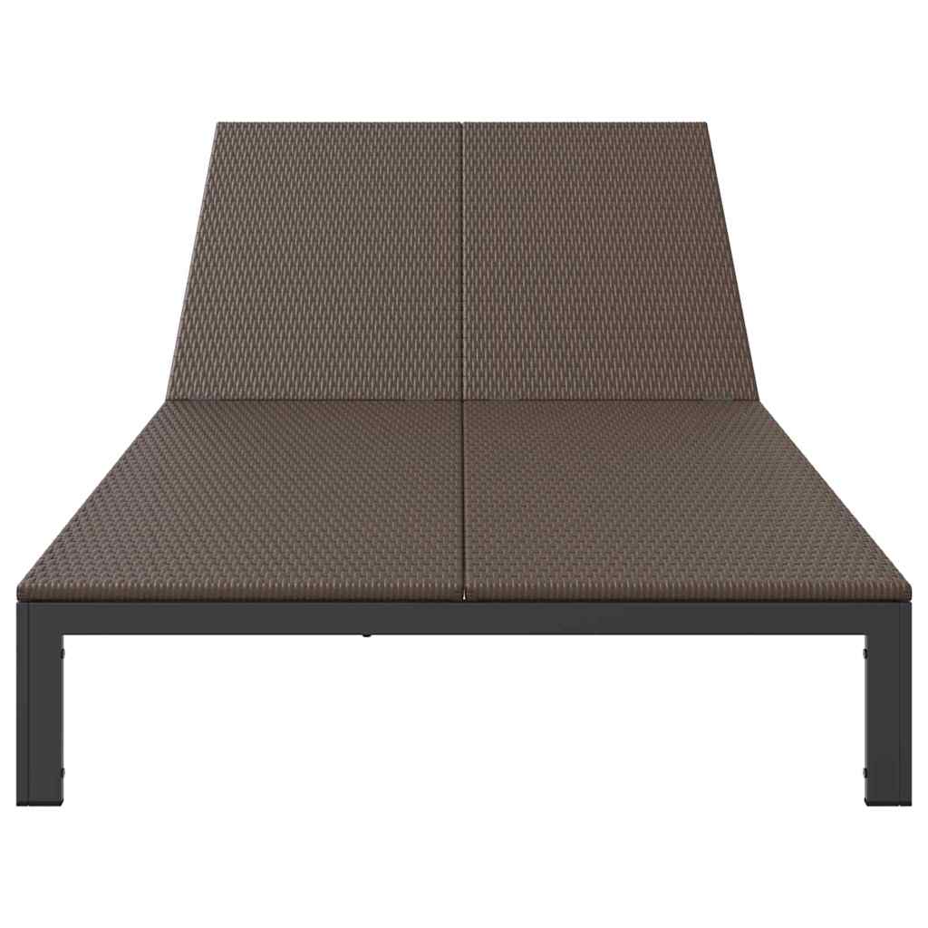 vidaXL Sunbed Brown 206 x 115 x 75 cm Poly Rattan