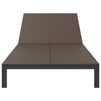 vidaXL Sunbed Brown 206 x 115 x 75 cm Poly Rattan