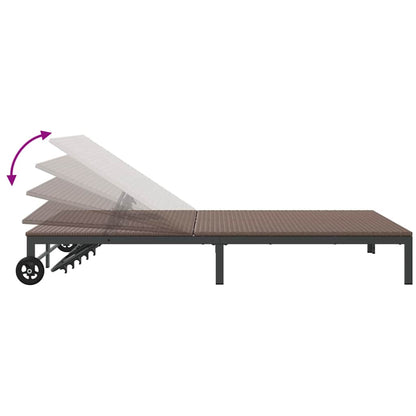 vidaXL Sunbed Brown 206 x 115 x 75 cm Poly Rattan