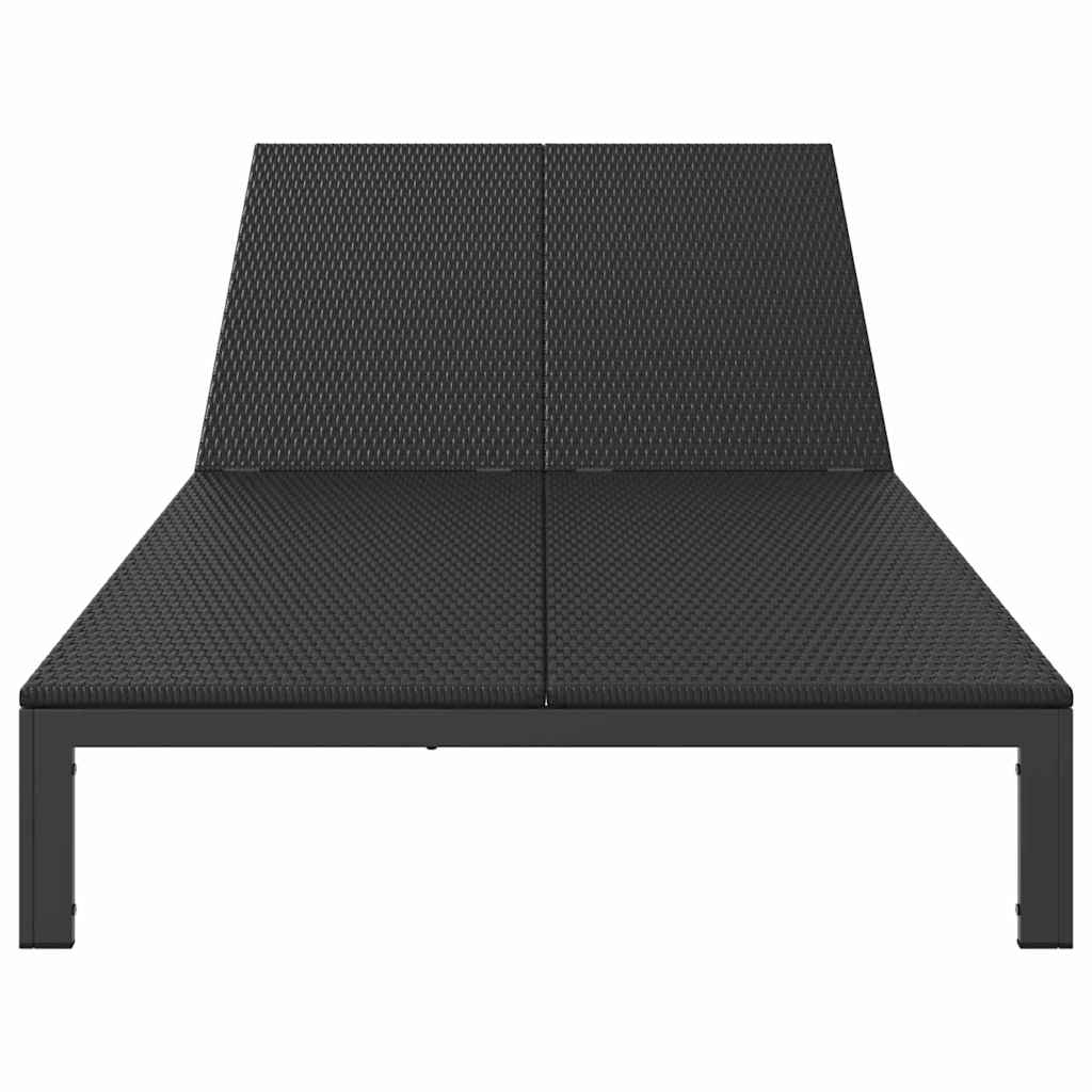 vidaXL Sunbed Poly Rattan Black