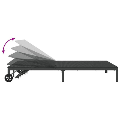 vidaXL Sunbed Poly Rattan Black