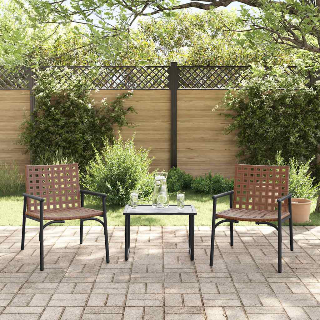 vidaXL Garden Chair 2 pcs Brown 78 x 55.5 x 75.5 cm Poly Rattan