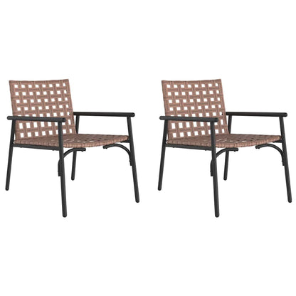 vidaXL Garden Chair 2 pcs Brown 78 x 55.5 x 75.5 cm Poly Rattan