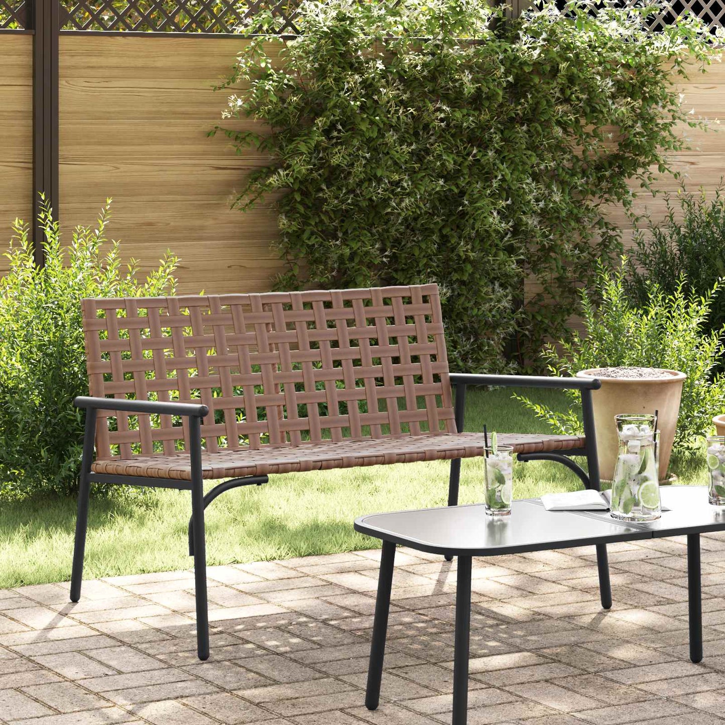 vidaXL Garden Chair Brown 110.5 x 79 x 75.5 cm Poly Rattan