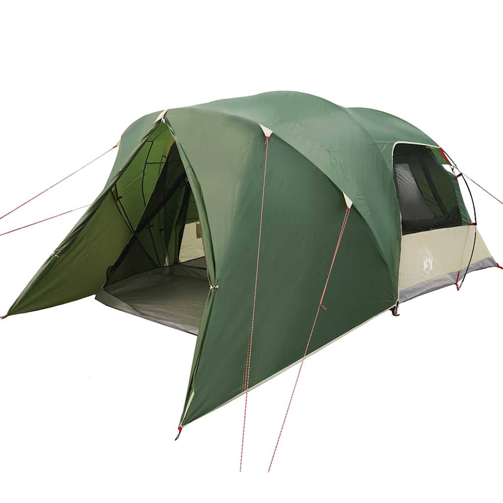 vidaXL Dome Tent 4-Person with Roof Green 455 x 252 x 178 cm