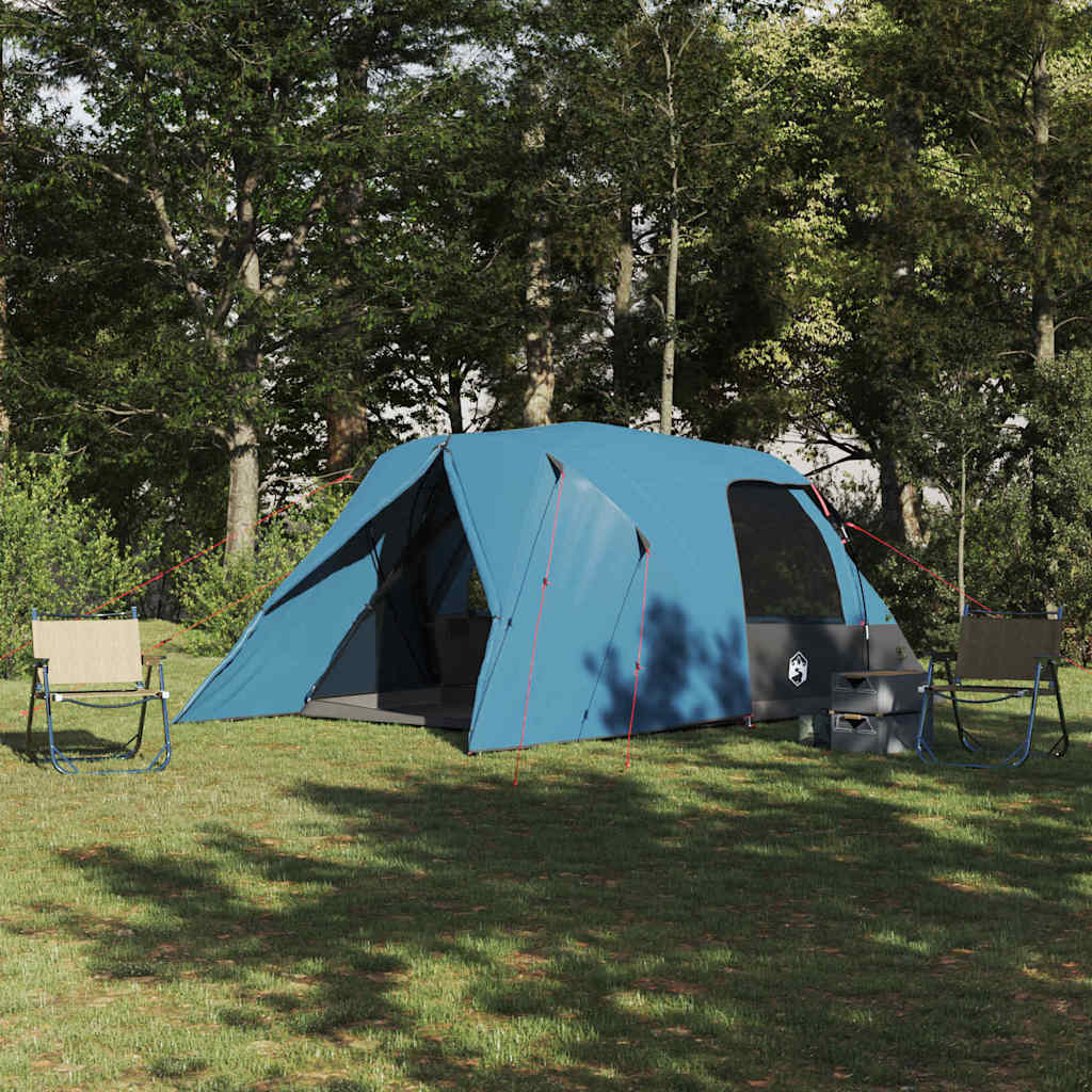 vidaXL Dome Tent 4-Person with Roof Blue 455 x 252 x 178 cm