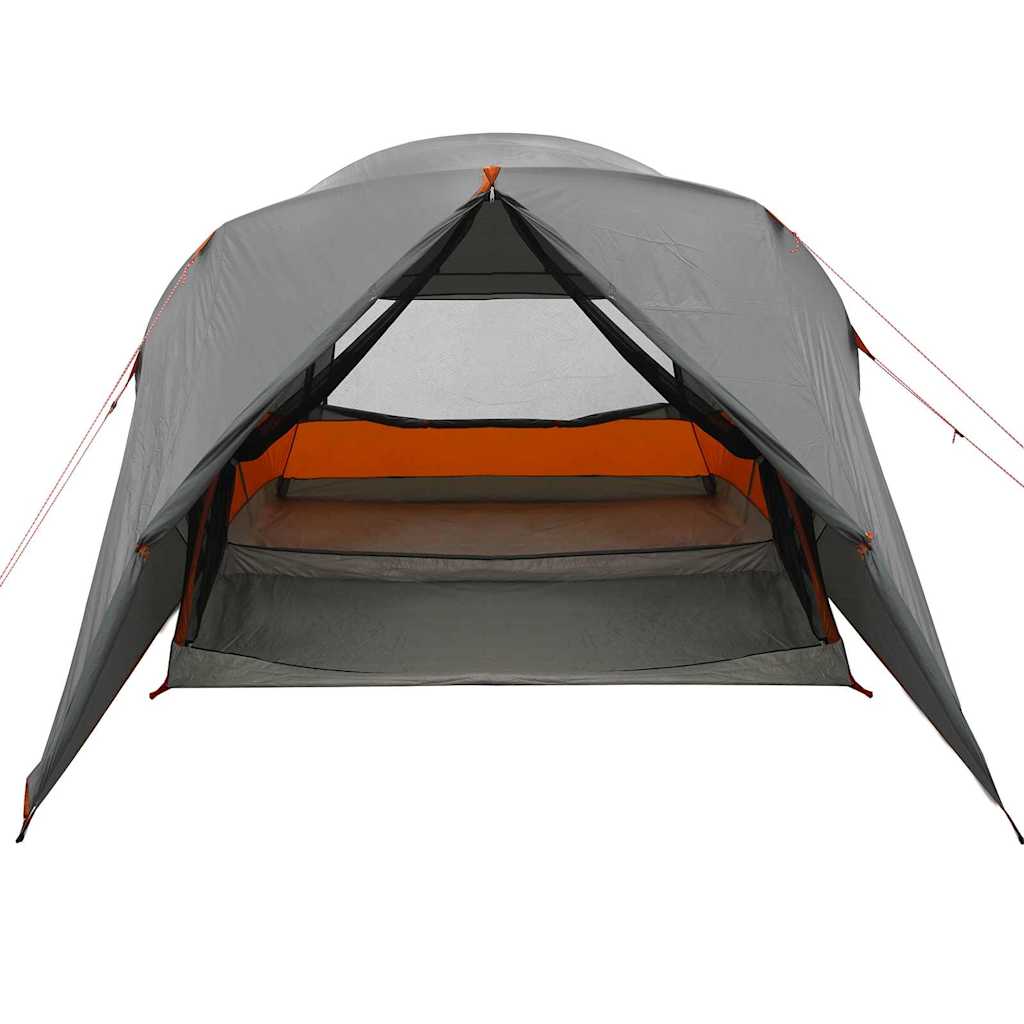 vidaXL Dome Tent 4-Person with Roof Grey and Orange 455 x 252 x 178 cm