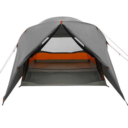 vidaXL Dome Tent 4-Person with Roof Grey and Orange 455 x 252 x 178 cm