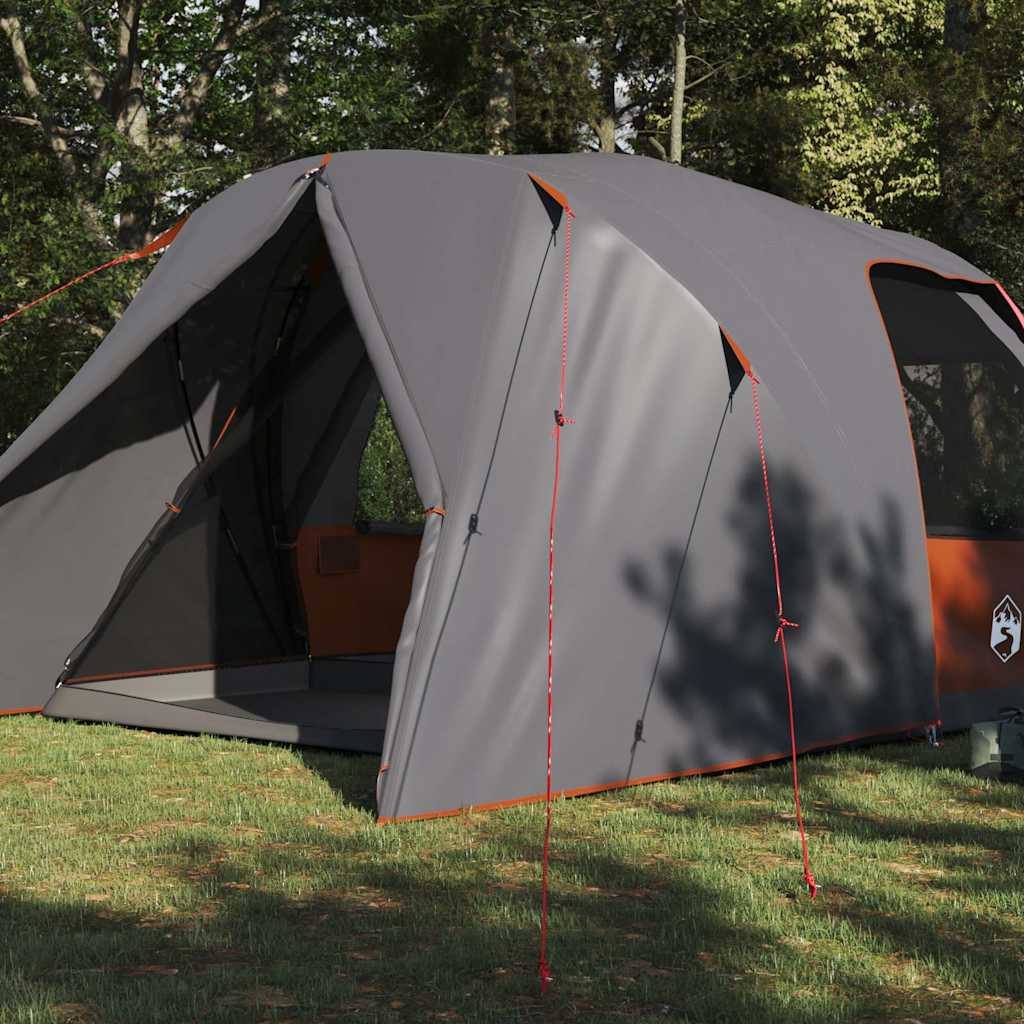 vidaXL Dome Tent 6-Person with Roof Grey and Orange 500 x 314 x 206 cm