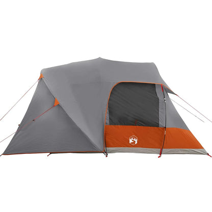 vidaXL Dome Tent 6-Person with Roof Grey and Orange 500 x 314 x 206 cm