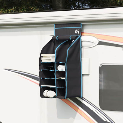 vidaXL Hanging Tent Organizer 10 Pockets Black 40.5 x 25 x 80 cm