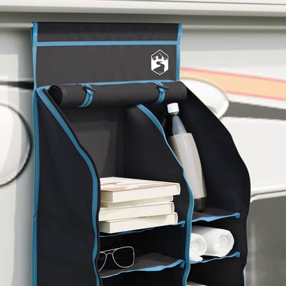 vidaXL Hanging Tent Organizer 10 Pockets Black 40.5 x 25 x 80 cm