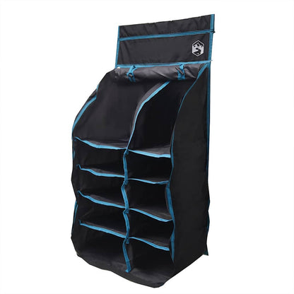 vidaXL Hanging Tent Organizer 10 Pockets Black 40.5 x 25 x 80 cm