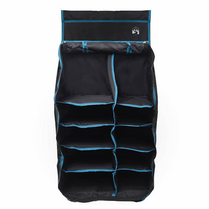 vidaXL Hanging Tent Organizer 10 Pockets Black 40.5 x 25 x 80 cm