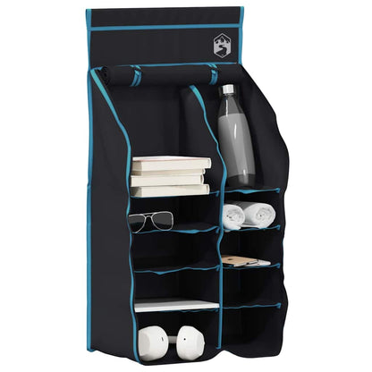 vidaXL Hanging Tent Organizer 10 Pockets Black 40.5 x 25 x 80 cm