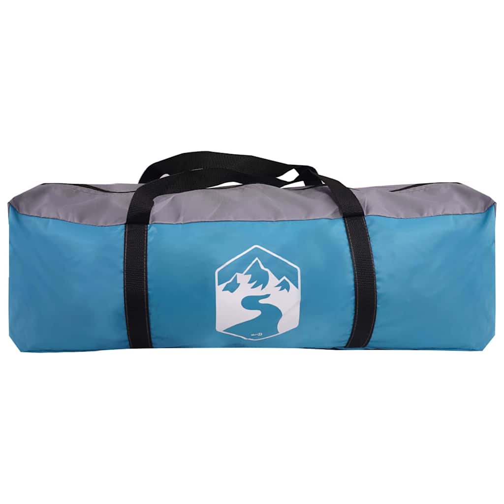 vidaXL Cabin Tent 12-Person with Roof Blue and Grey 405 x 405 x 273 cm