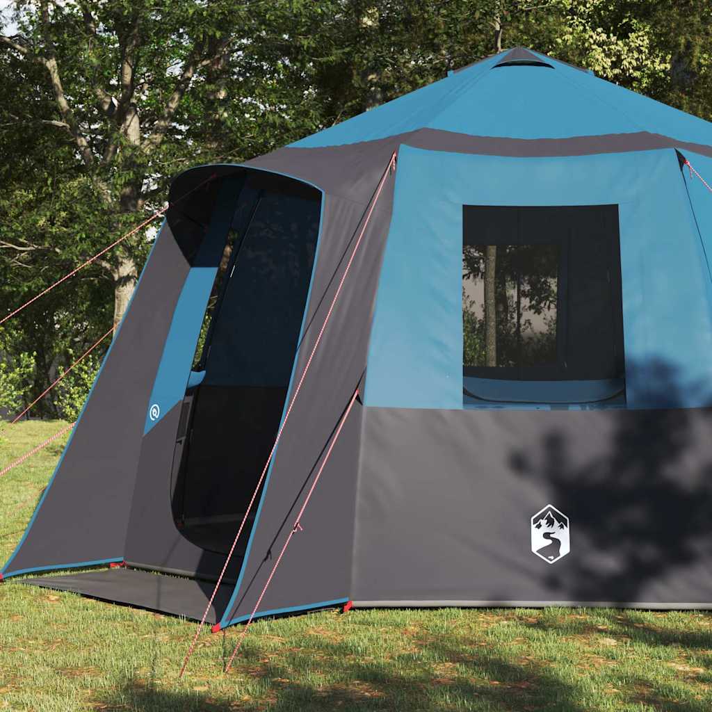 vidaXL Cabin Tent 12-Person with Roof Blue and Grey 405 x 405 x 273 cm