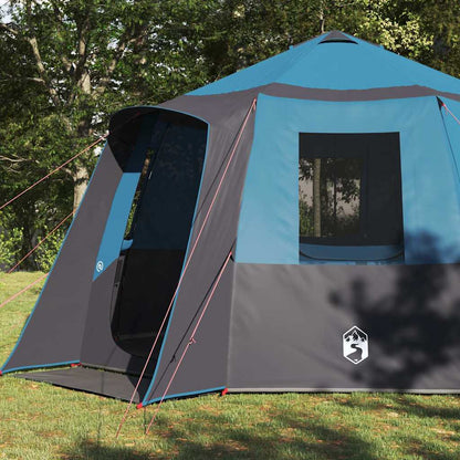 vidaXL Cabin Tent 12-Person with Roof Blue and Grey 405 x 405 x 273 cm