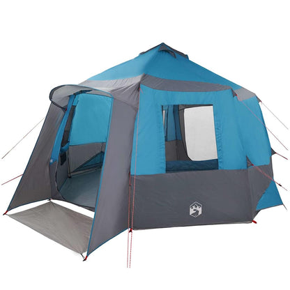 vidaXL Cabin Tent 12-Person with Roof Blue and Grey 405 x 405 x 273 cm