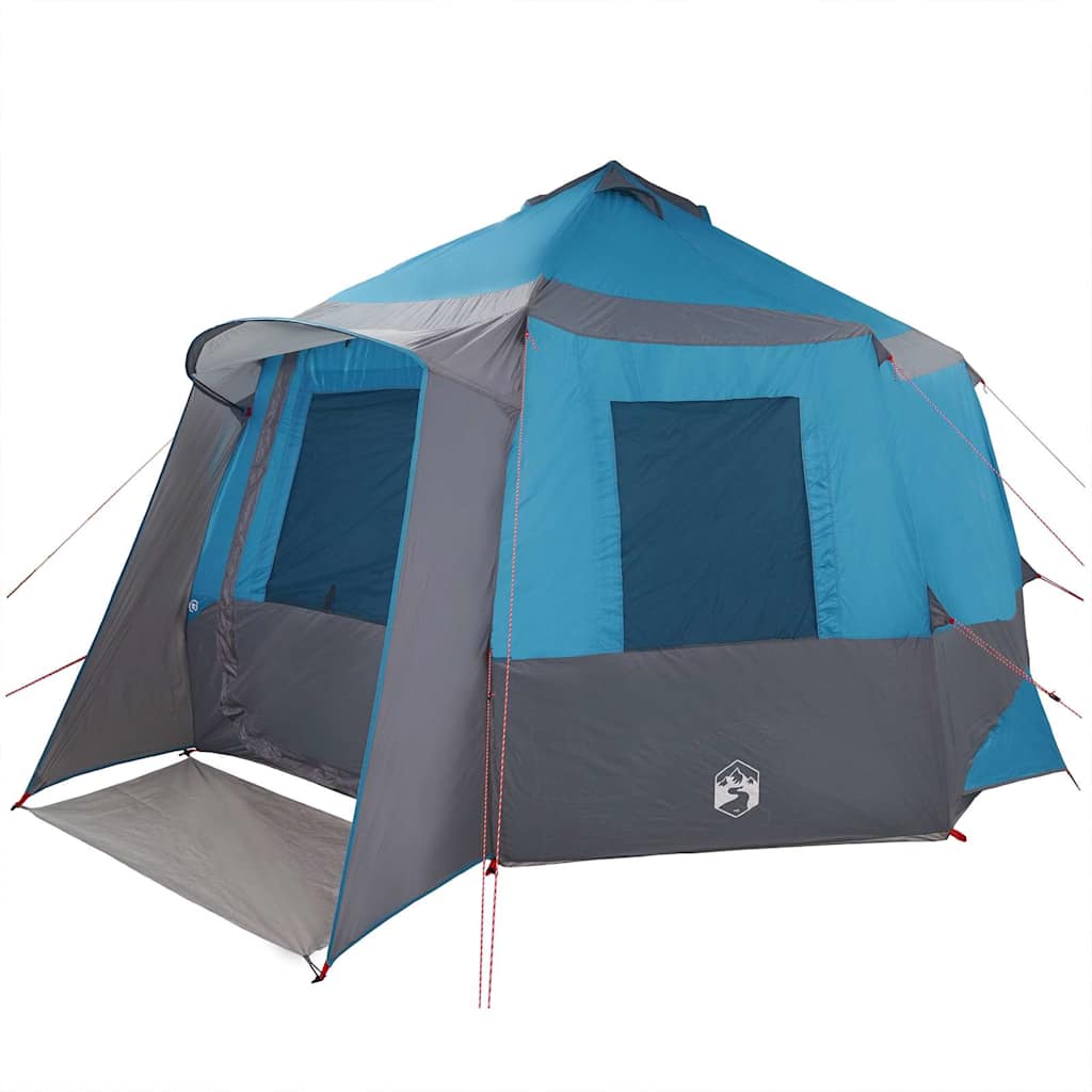 vidaXL Cabin Tent 12-Person with Roof Blue and Grey 405 x 405 x 273 cm