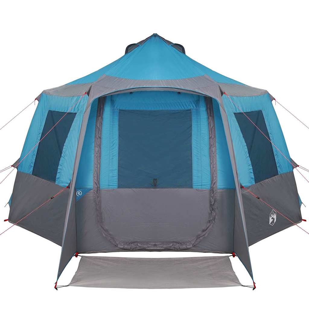 vidaXL Cabin Tent 12-Person with Roof Blue and Grey 405 x 405 x 273 cm